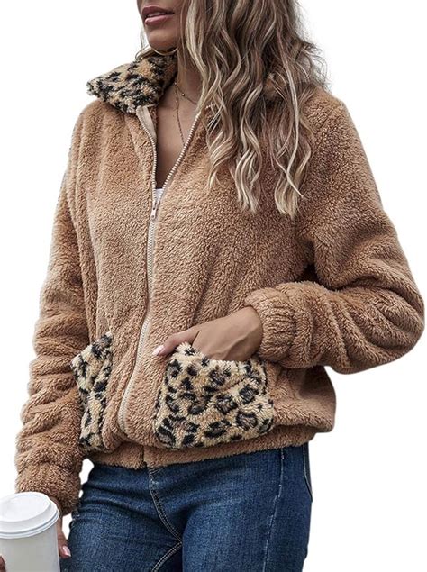 leopard print coat ladies|leopard print fluffy jacket.